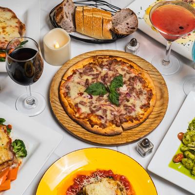 Various served meals.