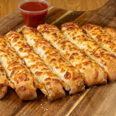 Cheesy Breadsticks, with marinara sauce.