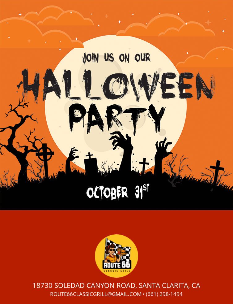 Halloween Party October 31st at Route 66 Classic Grill