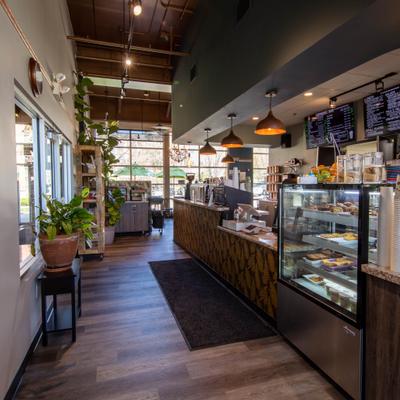 The serving counter.