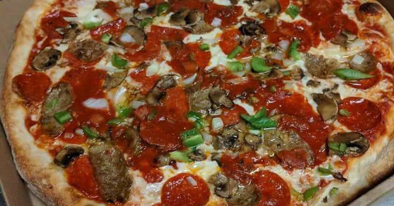 Sausage and pepperoni pizza