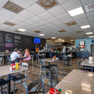 Guests dining at their tables.