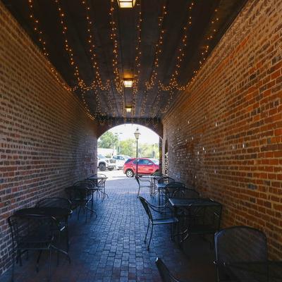 Archway seating area.
