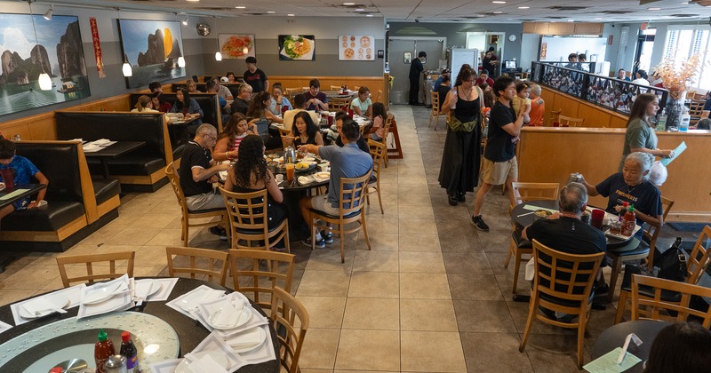 Interior, diner area, wide view