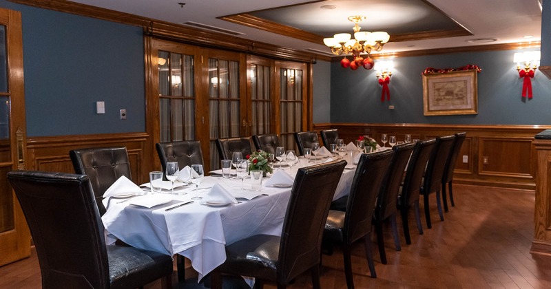 Inside, dining area with tables and chairs