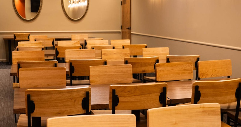 Inside, seating area, closeup