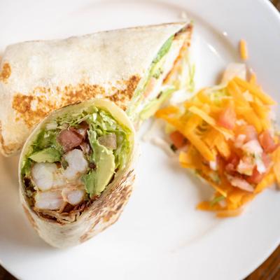 Shrimp Bacon Avocado Wrap.
