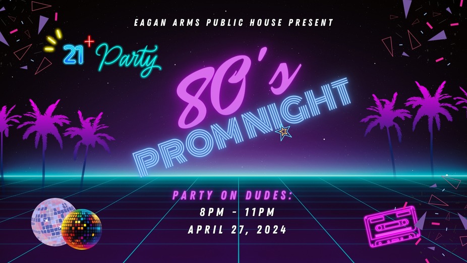 80's themed Prom Night Party event photo