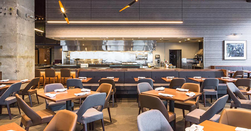 Interior, dining tables and seating