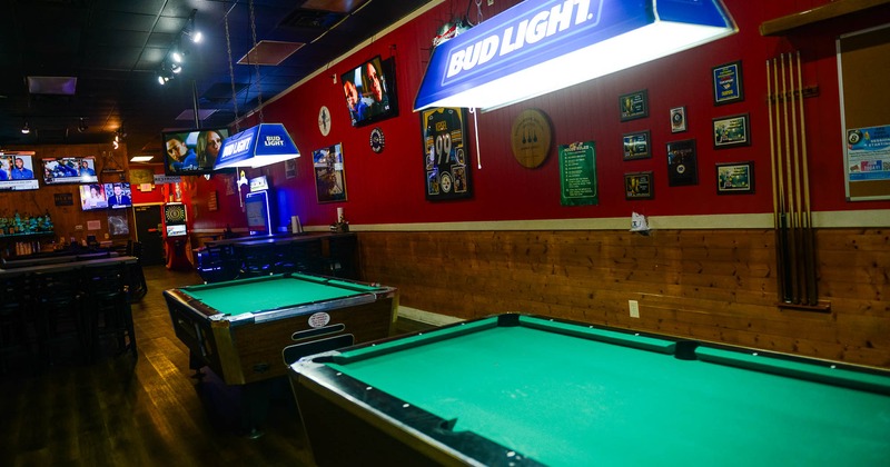 Interior, pool tables