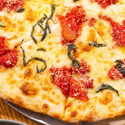 Margherita pizza, close-up.