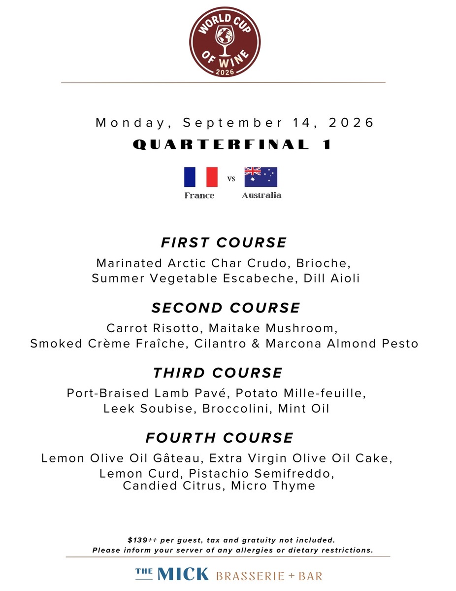 World Cup Of Wine France vs Australia event