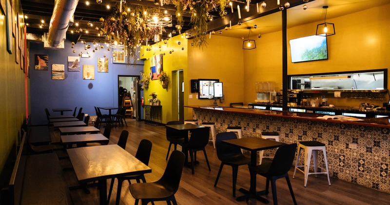 Interior, seating and bar areas