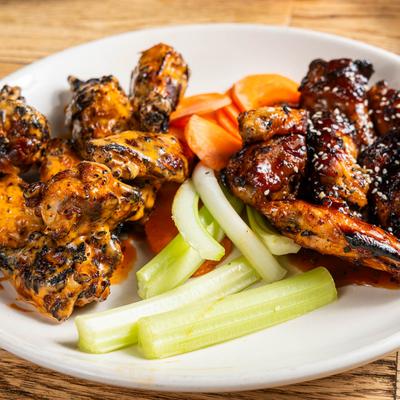 Roasted chicken wings.