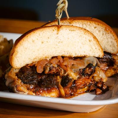 BBQ Burnt Ends Sandwich.