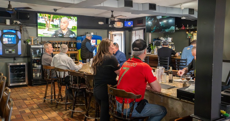 Bar area with guests