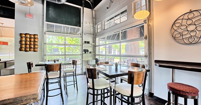 Interior, dining tables and seating