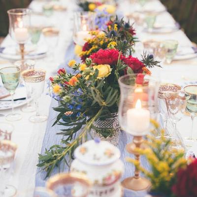 Flowers on the table closeup