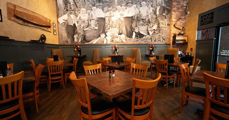 Dining area, tables ready for guests