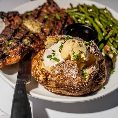 Ribeye steak.