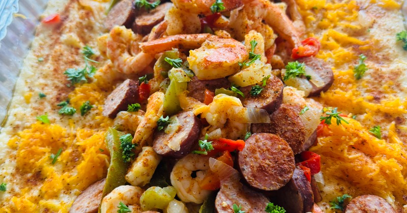 Served food on display