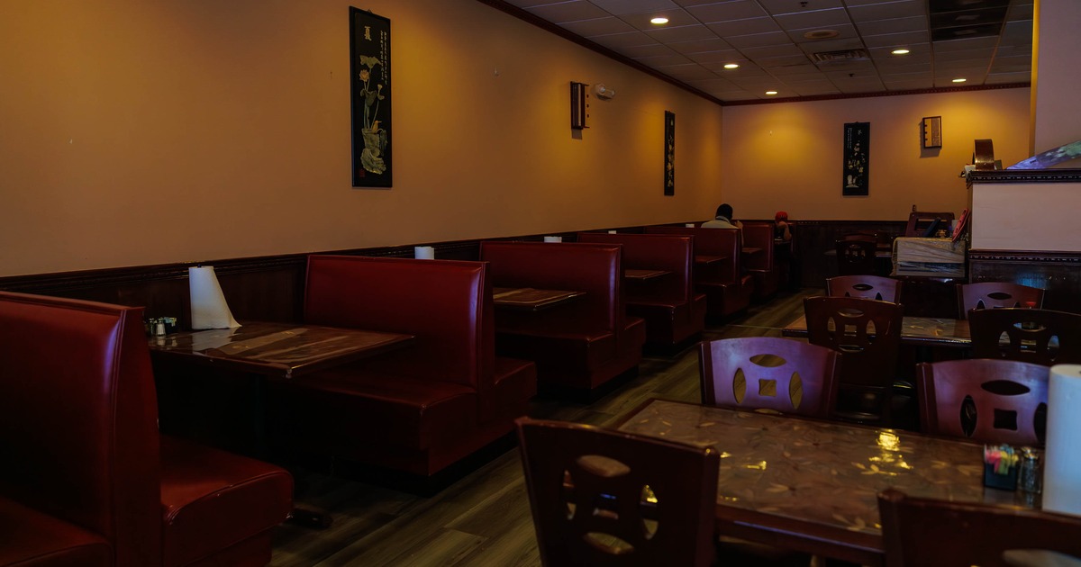 Interior, tables ready for guests