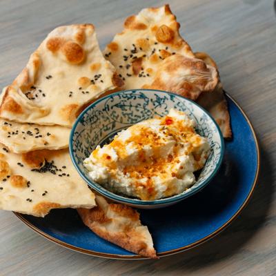 Whipped ricotta Dallas mozzarella.