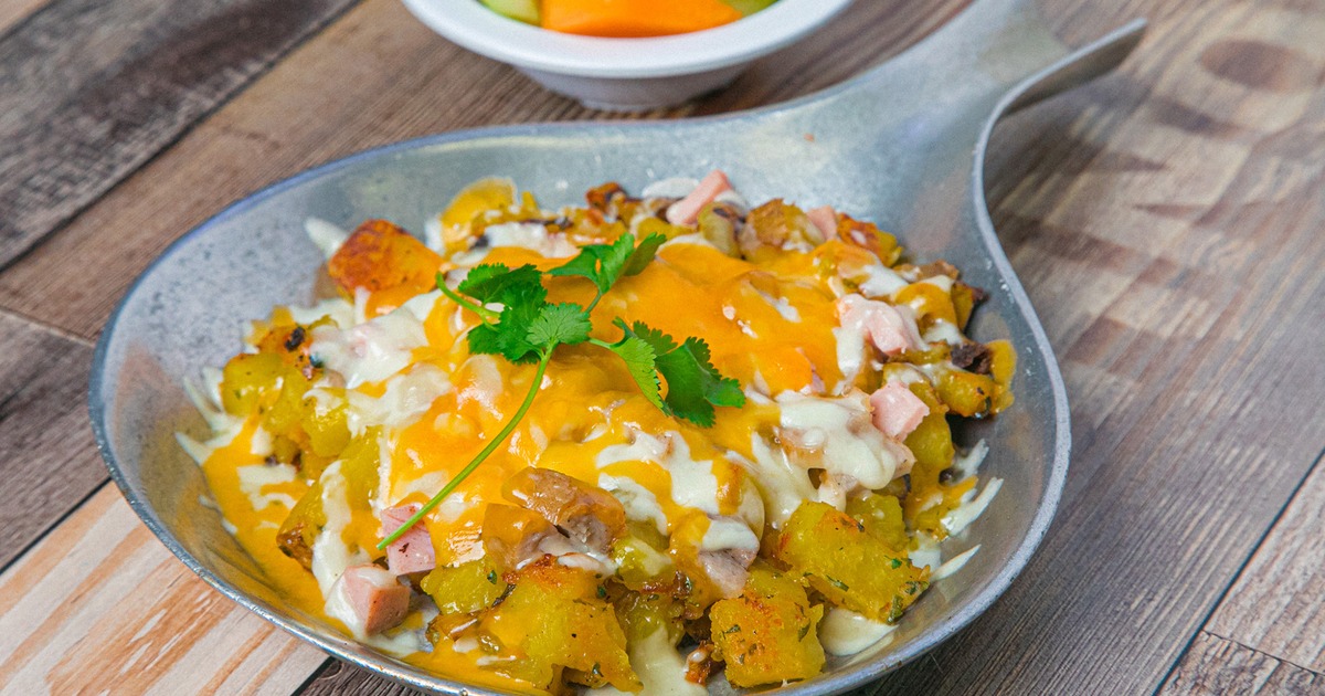 Meat Lovers Skillet, with fries and cheese