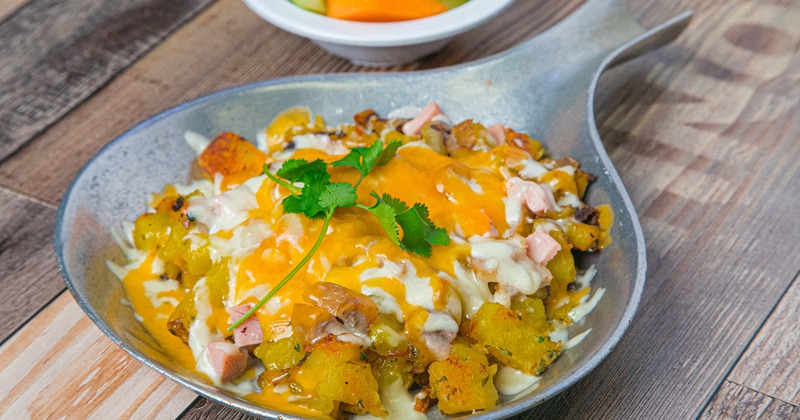 Meat Lovers Skillet, with fries and cheese