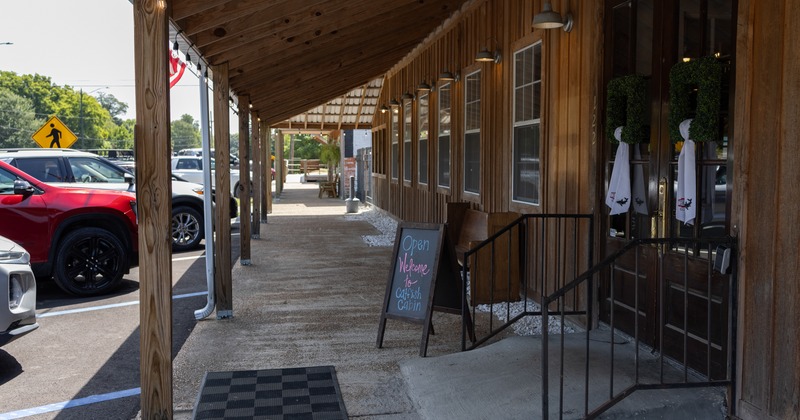 Exterior, porch, side view, entrance