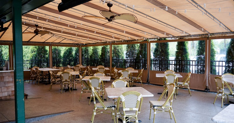 Exterior, patio, covered seating area