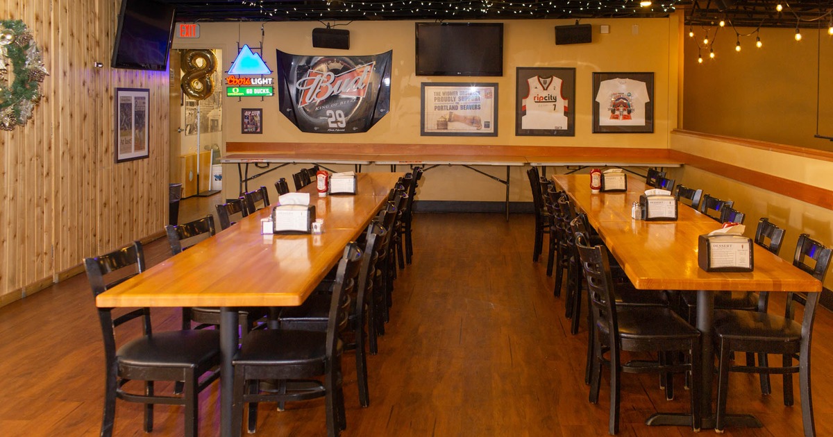 Interior, dining area, tables and chairs