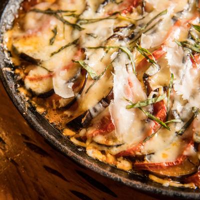 Eggplant Parmesan, closeup