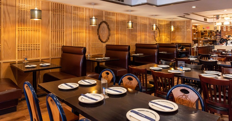 Interior, wide view, dining area