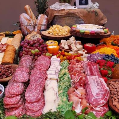 Catering food displayed