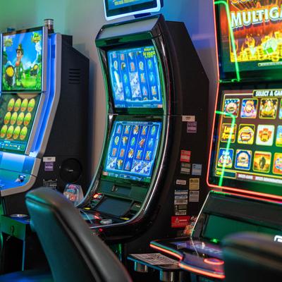 Interior, slot machines.