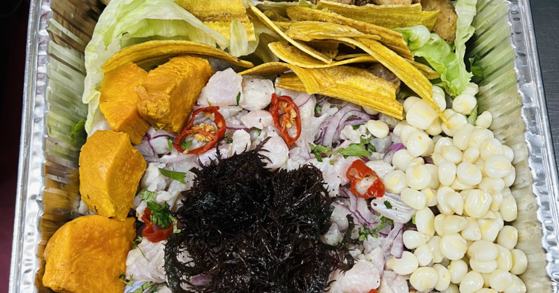 Ceviche and Chicharron de Pescado tray