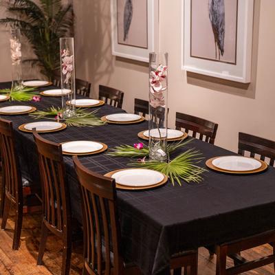 A table set for dining.