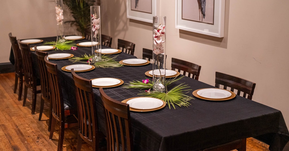 A table set for dining