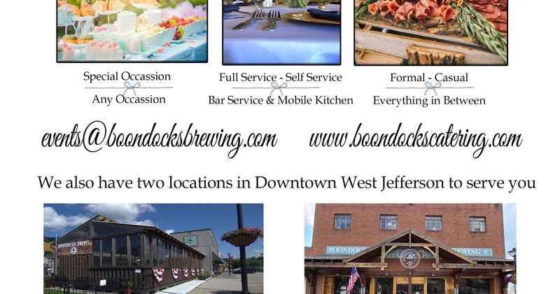 Boondocks Brewing catering promotional poster