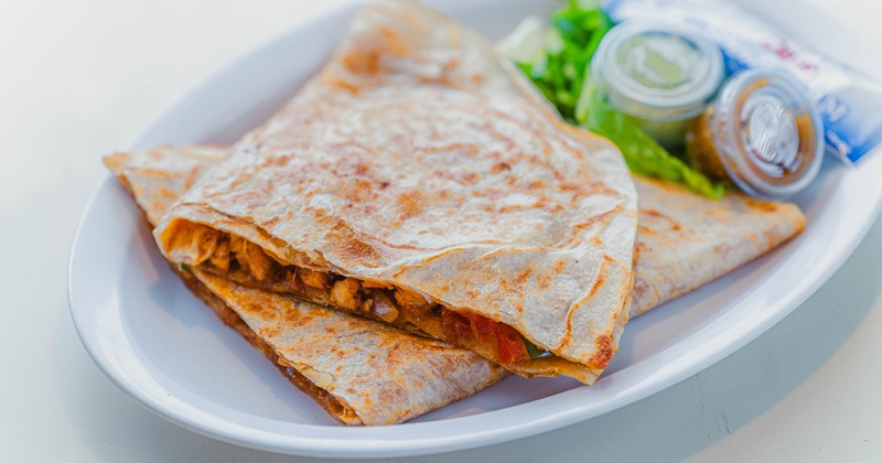 Chicken Quesadilla with salad on the side