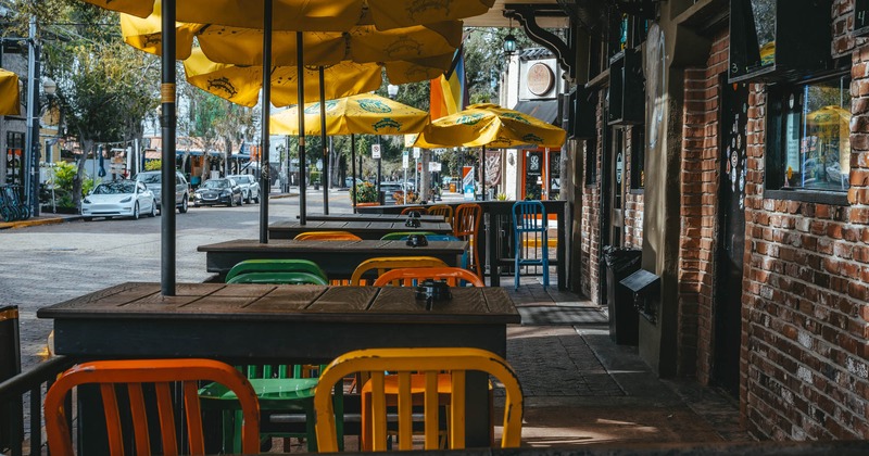 Exterior seating and dining area