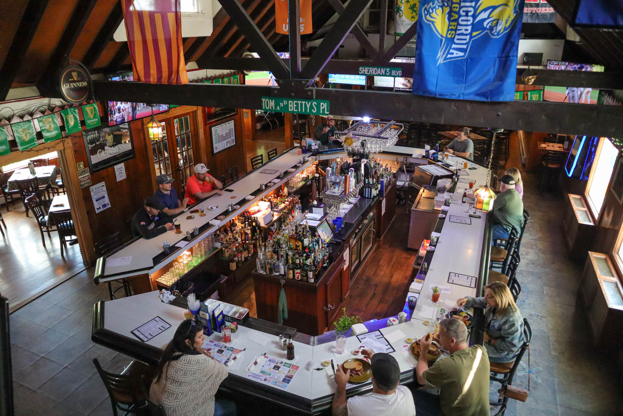 overhead view of the bar/dining area Newton NJ