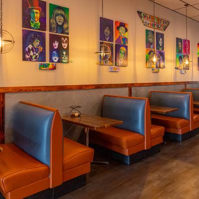 Interior, dining and booth area