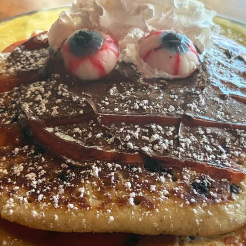 Spooky Strawberry Nutella Pancakes photo