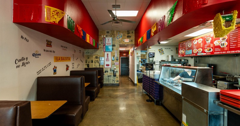 Interior, wide view of dining area