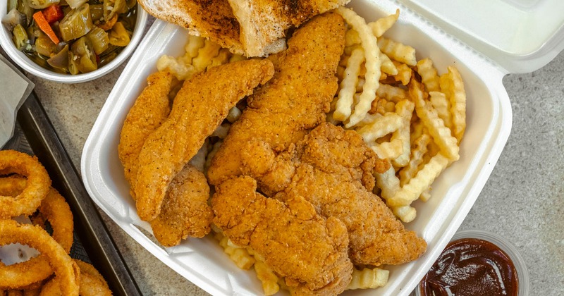 Chicken tenders and fries