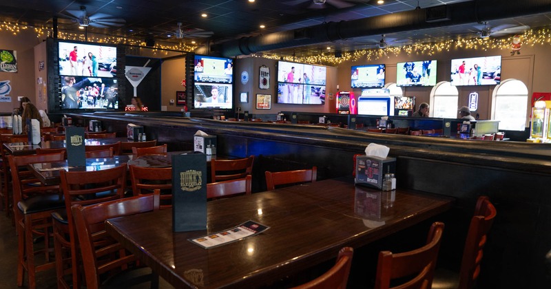 Interior, tables and chairs