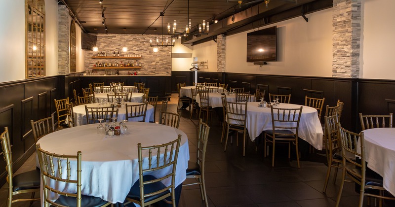 Private parties space with dining tables