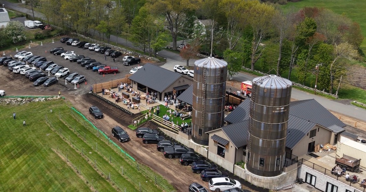 Farm, aerial view